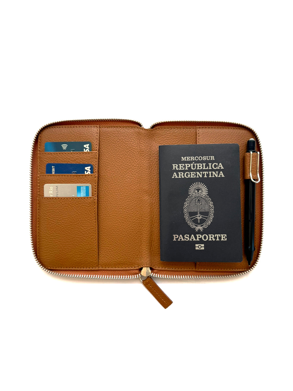 Opened Leather Passport Holder