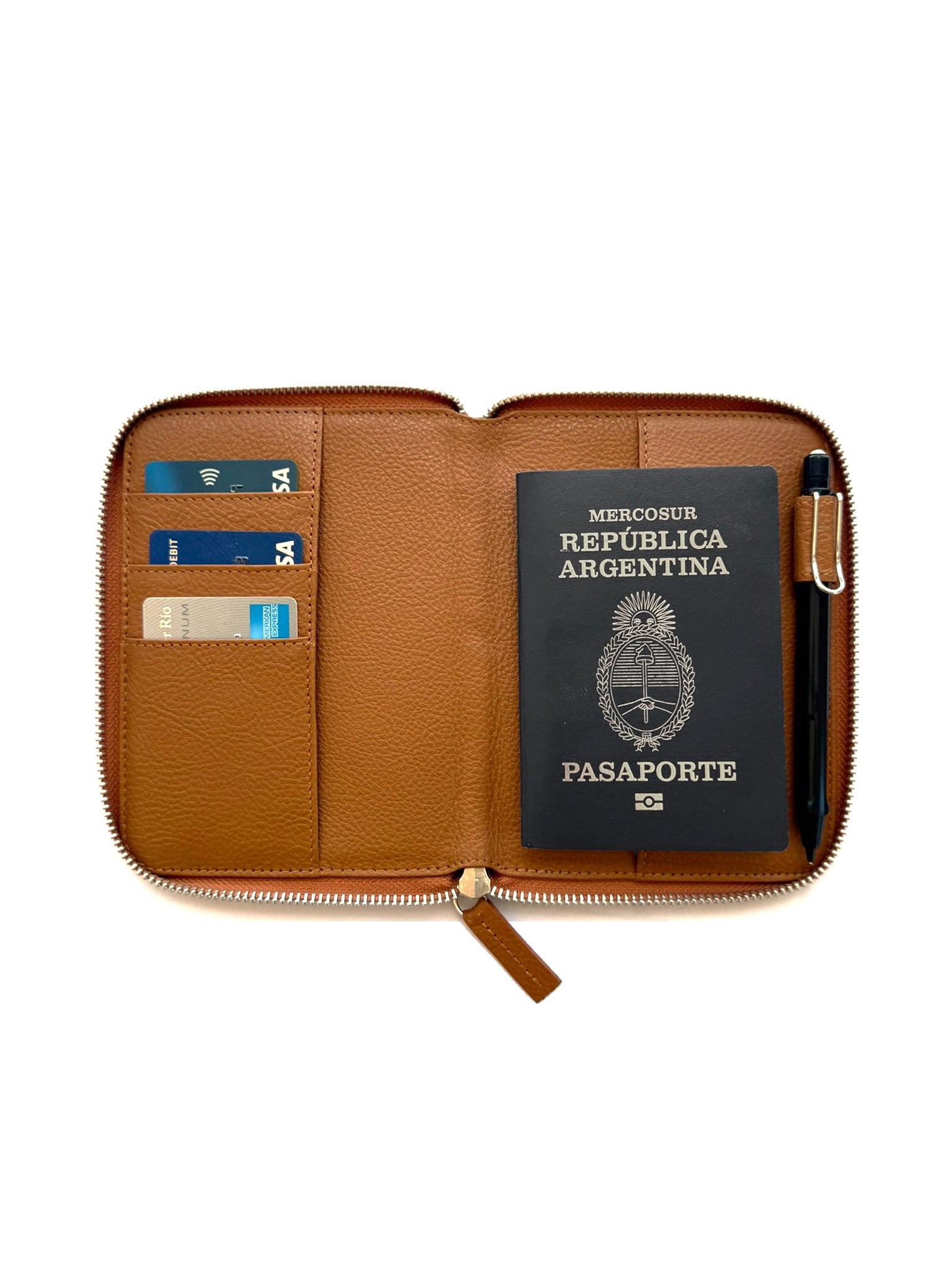 Opened Leather Passport Holder